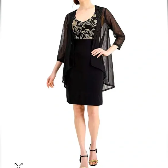 green emerald velvet dress Short Semi-Formal Jacket Dress: R&M Richards 3594 Hunter / 6 main image 1
